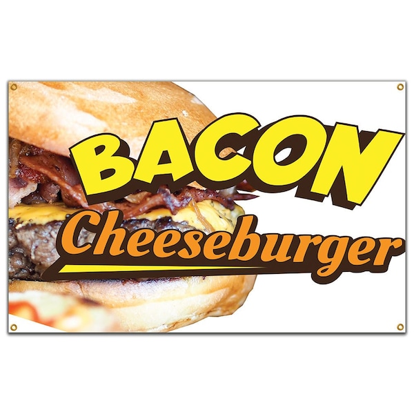 Bacon Cheeseburger Banner Concession Stand Food Truck Single Sided